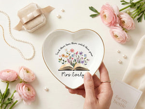 Personalized Graduation Jewelry Dish, Custom Name Ring Dish, Class of 2026 Gift, Teacher Appreciation Gift, Book Lover Gift, Gift for Her