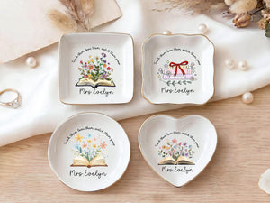 Personalized Graduation Jewelry Dish, Custom Name Ring Dish, Class of 2026 Gift, Teacher Appreciation Gift, Book Lover Gift, Gift for Her