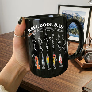 Personalized Dad Mug With Kids Names, Reel Cool Dad Mug, Fathers Day Gift For Grandpa, Daddy, Fishing Dad Coffee Mug, Fishing Lover Gift