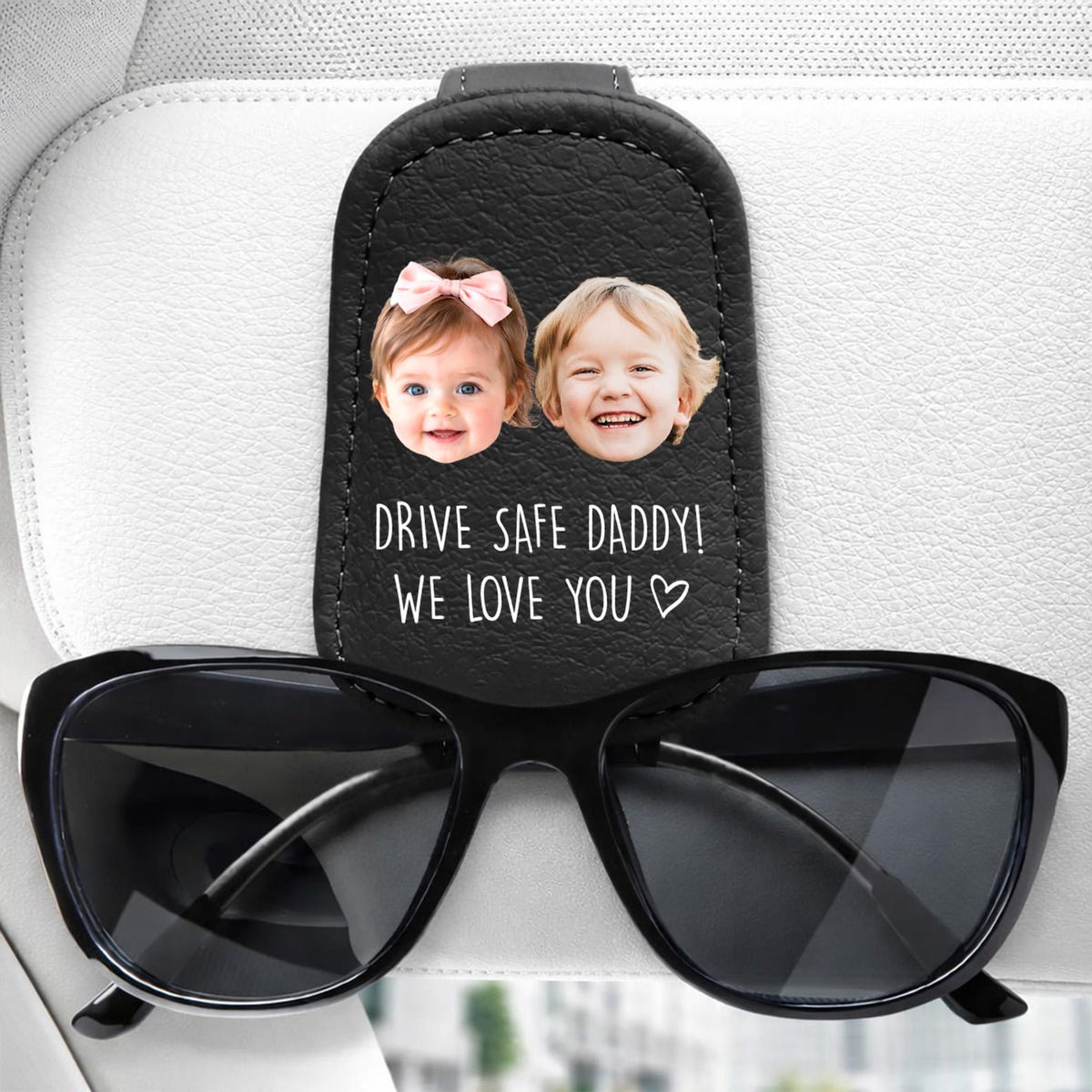 Custom Photo Drive Safe Daddy Sunglasses Holder: Personalized Sunglasses Holder For Dad With Kids Face, Fathers Day, Gift For Dad, Grandpa