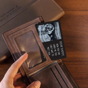 Custom Sonogram Wallet Card Metal, Ultrasound Photo Insert, Dad To Be Gift, Pregnancy Keepsake