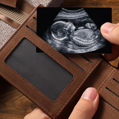 Custom Sonogram Wallet Card Metal, Ultrasound Photo Insert, Dad To Be Gift, Pregnancy Keepsake
