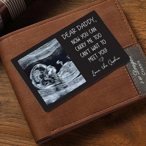 Custom Sonogram Wallet Card Metal, Ultrasound Photo Insert, Dad To Be Gift, Pregnancy Keepsake