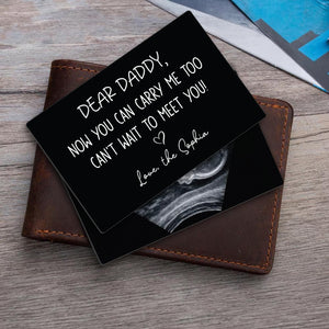 Custom Sonogram Wallet Card Metal, Ultrasound Photo Insert, Dad To Be Gift, Pregnancy Keepsake