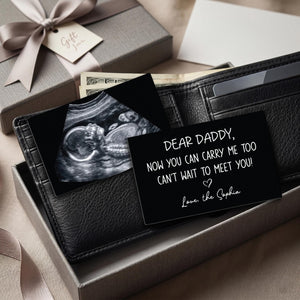 Custom Sonogram Wallet Card Metal, Ultrasound Photo Insert, Dad To Be Gift, Pregnancy Keepsake