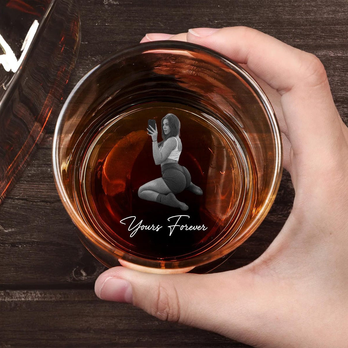 Whiskey Glass With Spicy Photo For Husband Boyfriend, Personalized Whiskey Glass With Photo, Custom Couple Anniversary Gift, Gift for Him