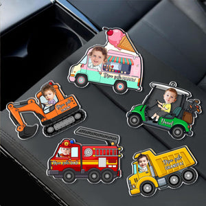 Personalized Vehicle Kids Photo Car Visor Clip: Custom Baby Face Sun Visor Clip, Fathers Day Gift for Dad Grandpa, Drive Safe Daddy Keychain