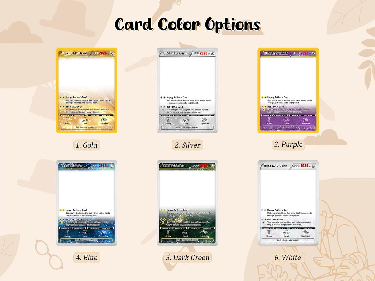 Custom Father's Day Poke Card Personalized Gamer Dad Gift, PKM-Inspired Keepsake Card, Photo Card for Dad, Gift for Geeky Dads