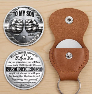 Personalized To My Son Pocket Hug, Fathers Day Gift From Dad, Encouragement Gift Son, You Are Stronger Than You Think Keepsake