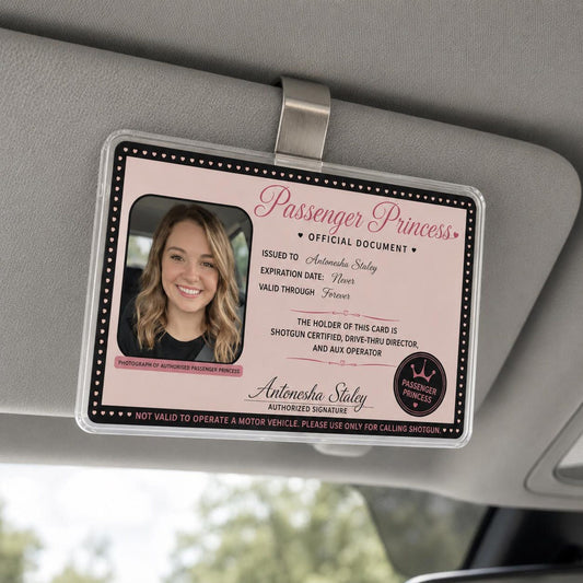 Custom Passenger Princess Car Visor Clip, Car Accessories Owner Gift for Boyfriend, Girl Friend Photo Car visor, Car Decor Gift for Husband il_1588xN.7999486916_70tq.jpg