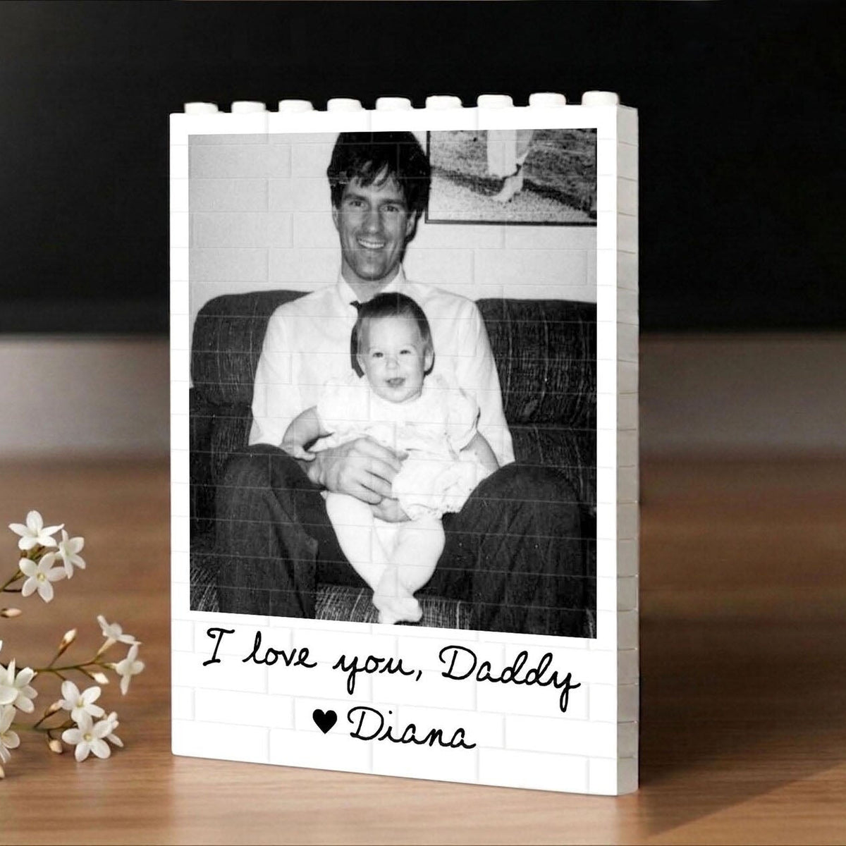 Personalized Photo Building Blocks Gift for Dad, Custom Daddy and Me, New Born Baby Photo Gift, First Fathers Day, Best Dad Gift from Son