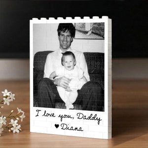 Personalized Photo Building Blocks Gift for Dad, Custom Daddy and Me, New Born Baby Photo Gift, First Fathers Day, Best Dad Gift from Son