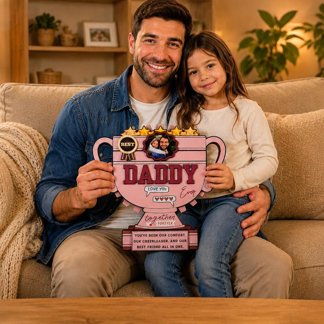 Personalized Daddy Trophy Plaque | Custom Photo Gift for Dad | Father s Day Gift | Birthday Gift for Daddy | Custom Wooden Sign