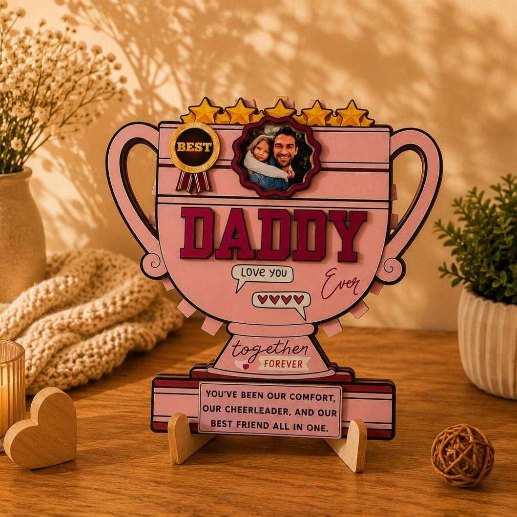 Personalized Daddy Trophy Plaque | Custom Photo Gift for Dad | Father s Day Gift | Birthday Gift for Daddy | Custom Wooden Sign