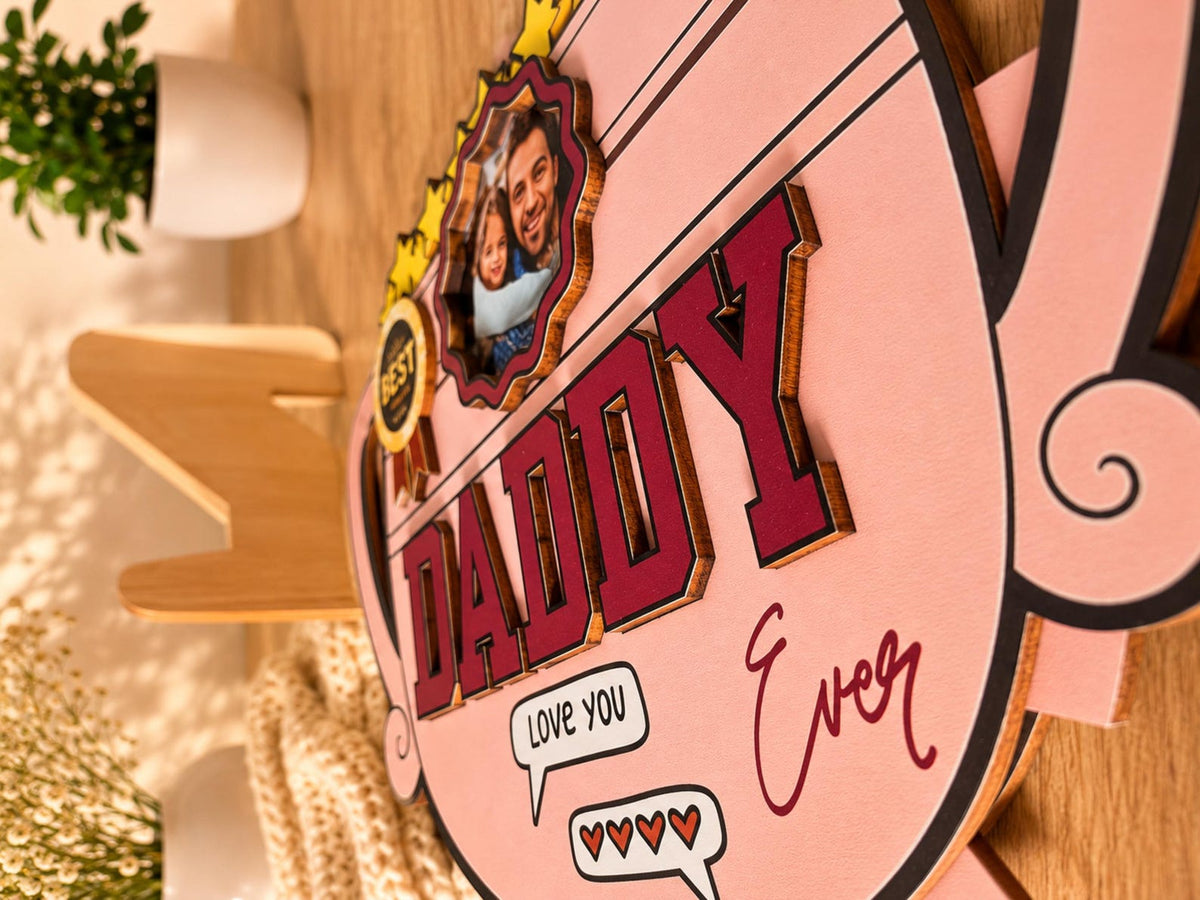 Personalized Daddy Trophy Plaque | Custom Photo Gift for Dad | Father s Day Gift | Birthday Gift for Daddy | Custom Wooden Sign