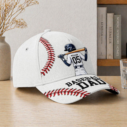 Personalized Baseball Dad Cap, Custom Name Number Hat, Father's Day Gift