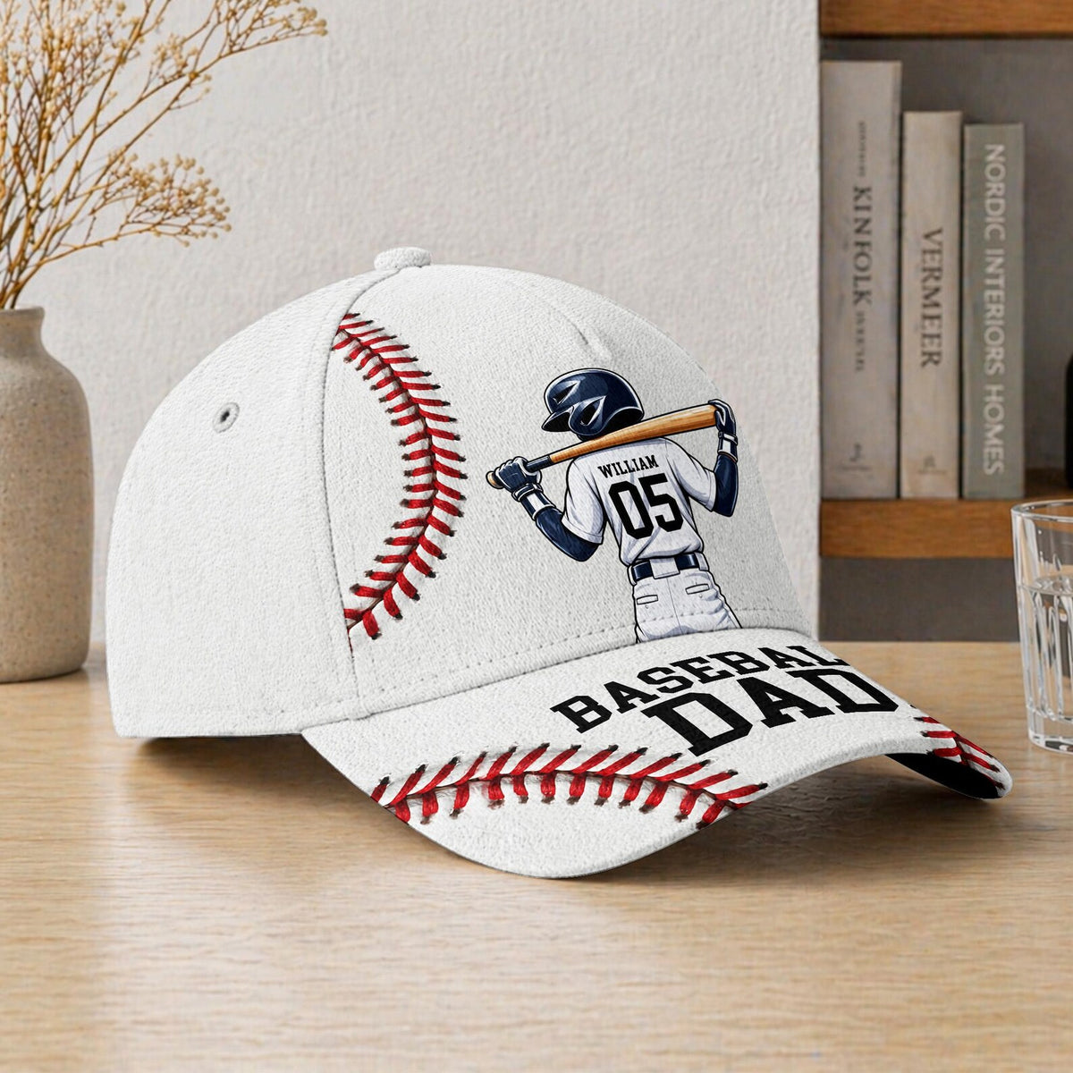 Personalized Baseball Dad Cap, Custom Name Number Hat, Father's Day Gift