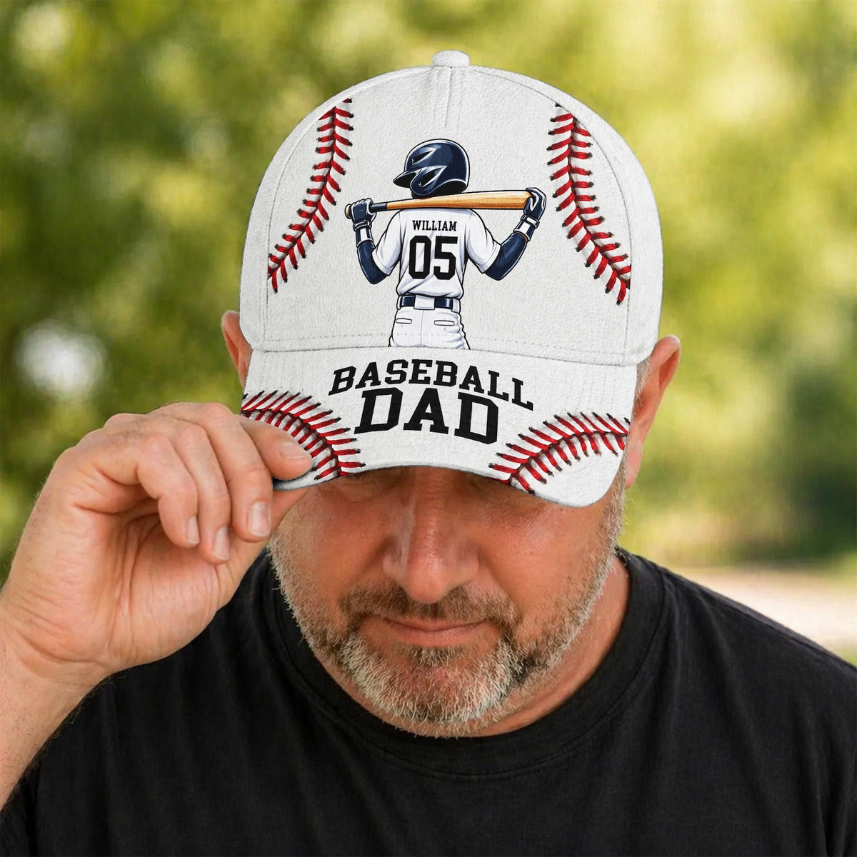 Personalized Baseball Dad Cap, Custom Name Number Hat, Father's Day Gift