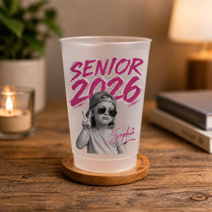 Custom Senior Photo Frosted Cup 2026, Personalized Graduation Photo Cup, Class of 2026 Party Cups, Senior Night Cup, Grad Party Decor