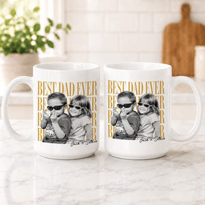 Custom Vintage Retro Photo Dad Mug, Father's Day Mug, Father's Day Gift from Kids, Childhood Photo Mug, Gift for Husband, Dad Coffee Mug