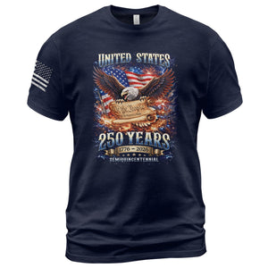 Retro 250th Anniversary of The United States Shirt, USA Independence Day T shirt, Semiquincentennial 1776 2026, American Flag Patriots Gifts