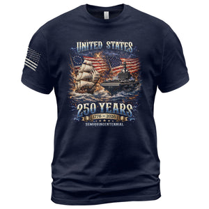 Retro 250th Anniversary of The United States Shirt, USA Independence Day T shirt, Semiquincentennial 1776 2026, American Flag Patriots Gifts