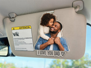 Personalized Dad Car Visor Photo Clip, Custom Father's Day Gift From Daughter or Son, Acrylic Safe Drive Keepsake for Birthday Gift