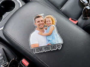 Personalized Dad Car Visor Photo Clip, Custom Father's Day Gift From Daughter or Son, Acrylic Safe Drive Keepsake for Birthday Gift