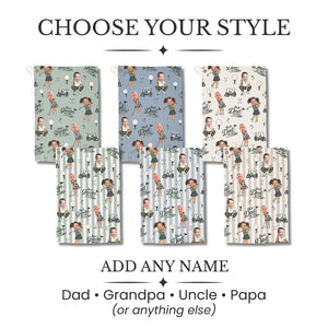 Personalized Golf Towel, Custom Photo Dad Gift from Kids, Father's Day Golfing Keepsake