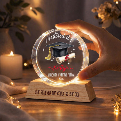 Mastered It Graduation Wave Night Light, Masters Degree Gift, Personalized Graduation Gift, Class of 2026 Grad Gift,Master's Degree MBA Gift