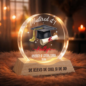 Mastered It Graduation Wave Night Light, Masters Degree Gift, Personalized Graduation Gift, Class of 2026 Grad Gift,Master's Degree MBA Gift