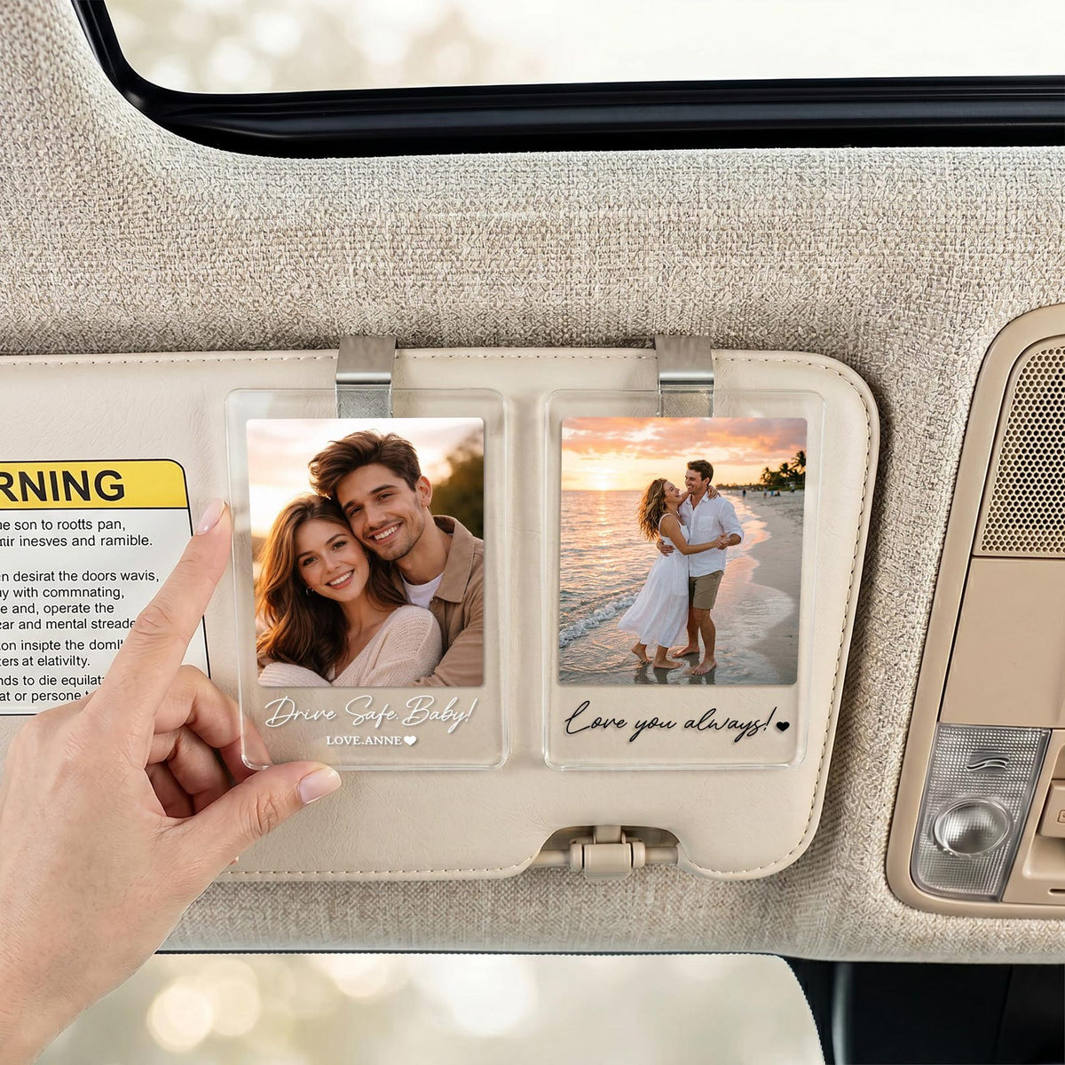 Personalized Family Dad Photo Car Visor Clip, Drive Safe Daddy, Anniversary Gift for Him, Gifts for Boyfriend, Husband, Fathers Day Gift
