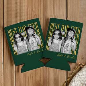Custom Dad Vintage Photo Can Cooler, Baby Face Photo Sleeve Holder, First Fathers Day Gift For Husband, New Dad Gift