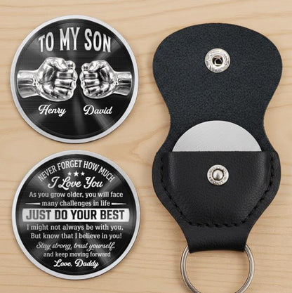 Pocket Hug Gift for Son from Dad, Personalized To My Son Token, Encouragement Gift, Graduation Gift for Son, Keepsake Wallet Coin