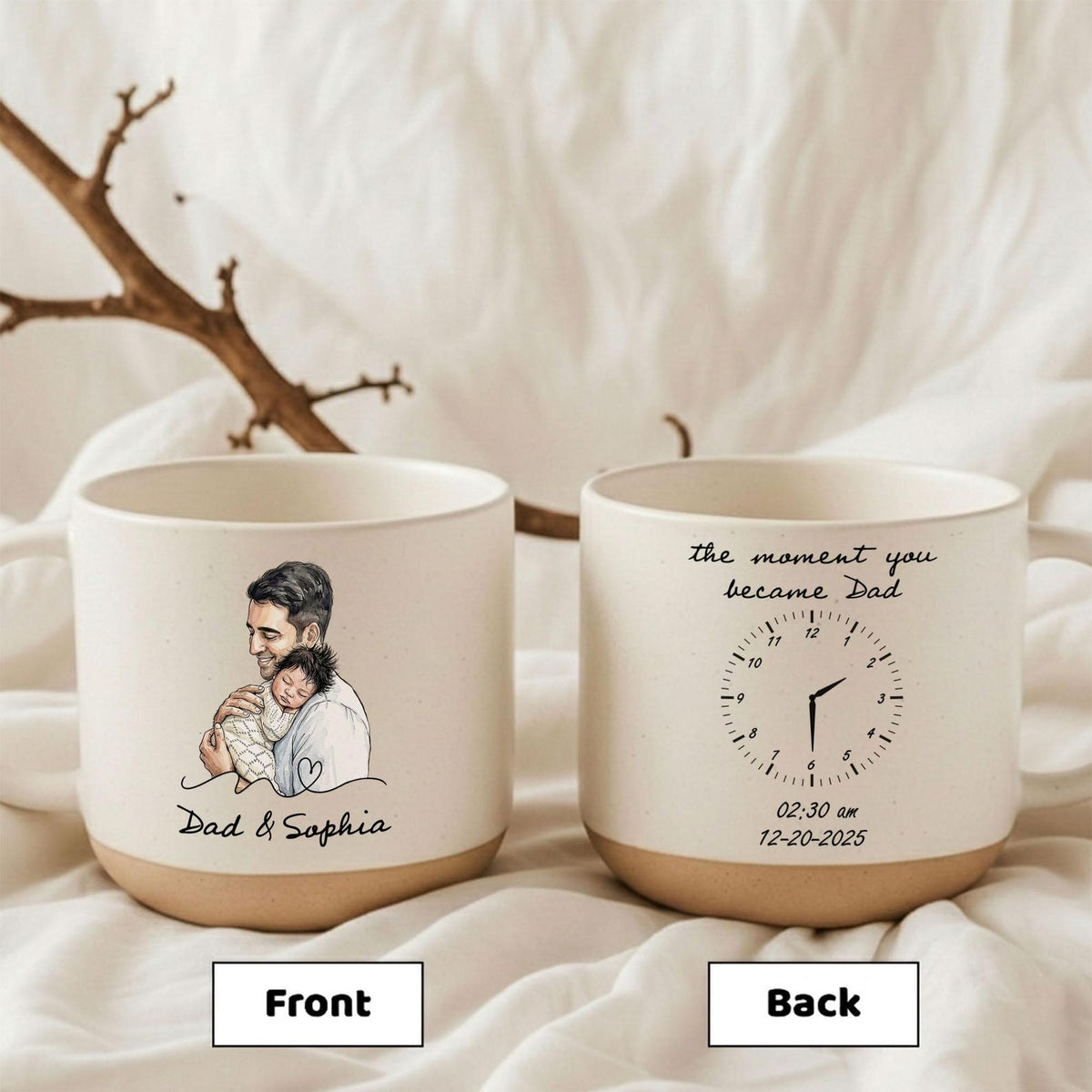 Personalized Photo Mug For Dad, Custom Fathers Day Cup, Mug for Dad with Custom Birth date, New Dad Gift, Best Dad Ever, First Time Dad Mug