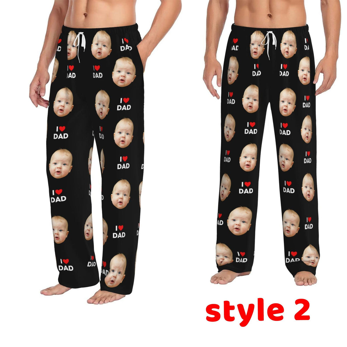 Custom Face Pajama Pants, Personalized Photo Pjs, Fathe's Day Gifts for Him