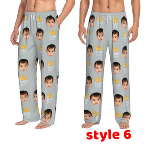 Custom Face Pajama Pants, Personalized Photo Pjs, Fathe's Day Gifts for Him