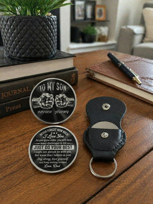 Pocket Hug Gift for Son from Dad, Personalized To My Son Token, Encouragement Gift, Graduation Gift for Son, Keepsake Wallet Coin