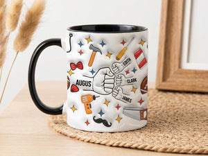 Grandpa Mug, Personalized Grandpa Cup with Grandkids Names, Custom Ceramic Coffee Mug, Grandfather Birthday Fathers Day Gift