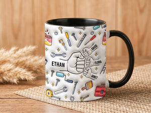 Grandpa Mug, Personalized Grandpa Cup with Grandkids Names, Custom Ceramic Coffee Mug, Grandfather Birthday Fathers Day Gift