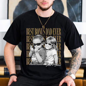 Vintage Retro Photo Bonus Dad Shirt, Best Bonus Dad Ever, Father's Day Gift for Stepdad, Gift for Husband, Photo Dad Shirt