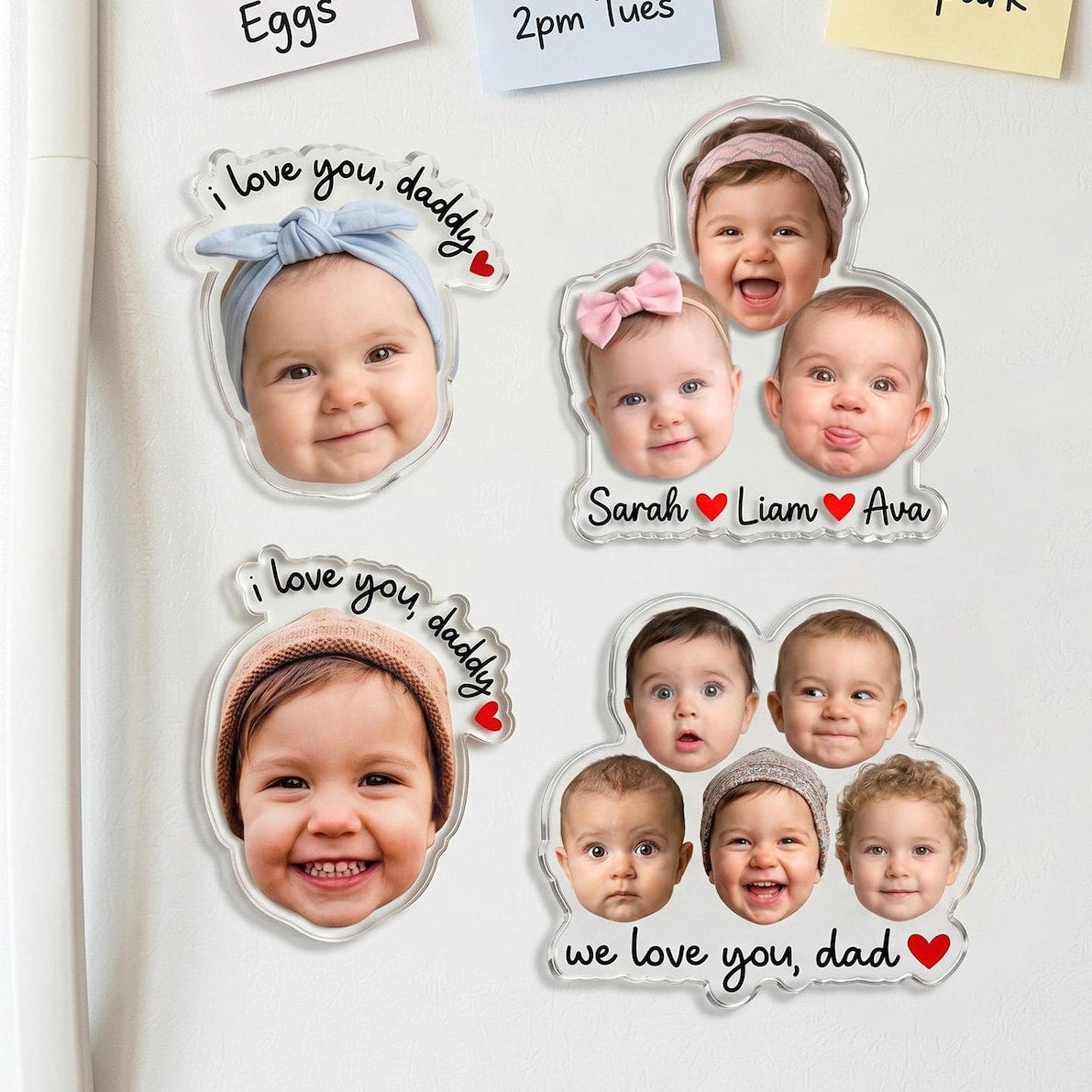 Personalized Photo Magnet for Dad, Custom Face Fridge Magnet, Father s Day Gift from Kids