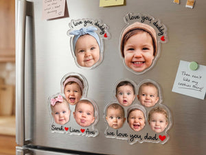 Personalized Photo Magnet for Dad, Custom Face Fridge Magnet, Father s Day Gift from Kids