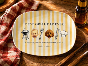 Personalized Photo Daddy Grill Master Platter, Baby Face Platter, Custom Baby Plate Gift for Daddy Grandpa Fathers Day Gift Pops Dada Gift