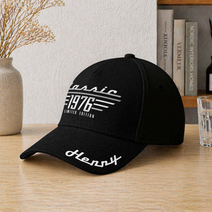 Personalized Vintage Year Classic Cap, Custom Name Birthday Hat, 1976 Limited Edition Baseball Cap, Gift for Men Dad Grandpa