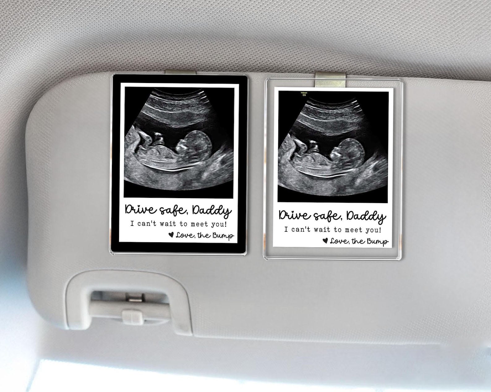 Personalized Baby Ultrasound Car Visor Clip, 1st Fathers Day Gift, New Dad Gift, Fathers Day Gift For Expecting Dad, Custom Pregnancy Gift