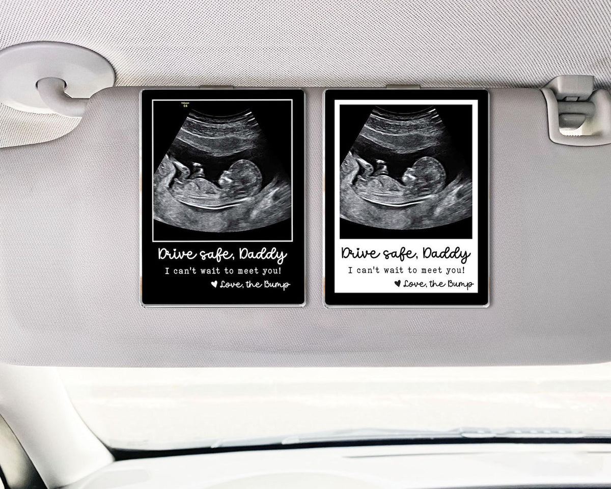 Personalized Baby Ultrasound Car Visor Clip, 1st Fathers Day Gift, New Dad Gift, Fathers Day Gift For Expecting Dad, Custom Pregnancy Gift