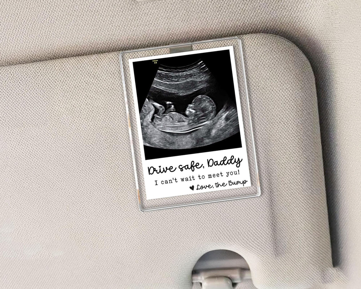 Personalized Baby Ultrasound Car Visor Clip, 1st Fathers Day Gift, New Dad Gift, Fathers Day Gift For Expecting Dad, Custom Pregnancy Gift