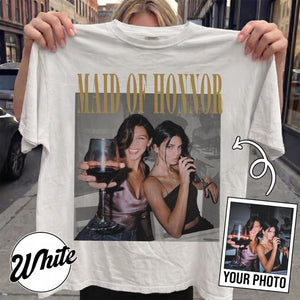 Personalized Maid of Honor Shirt, Comfort Colors Custom Photo Bridesmaid Shirt, MOH Bachelorette Party Tee, Team Bride, Bridal Shower Gift