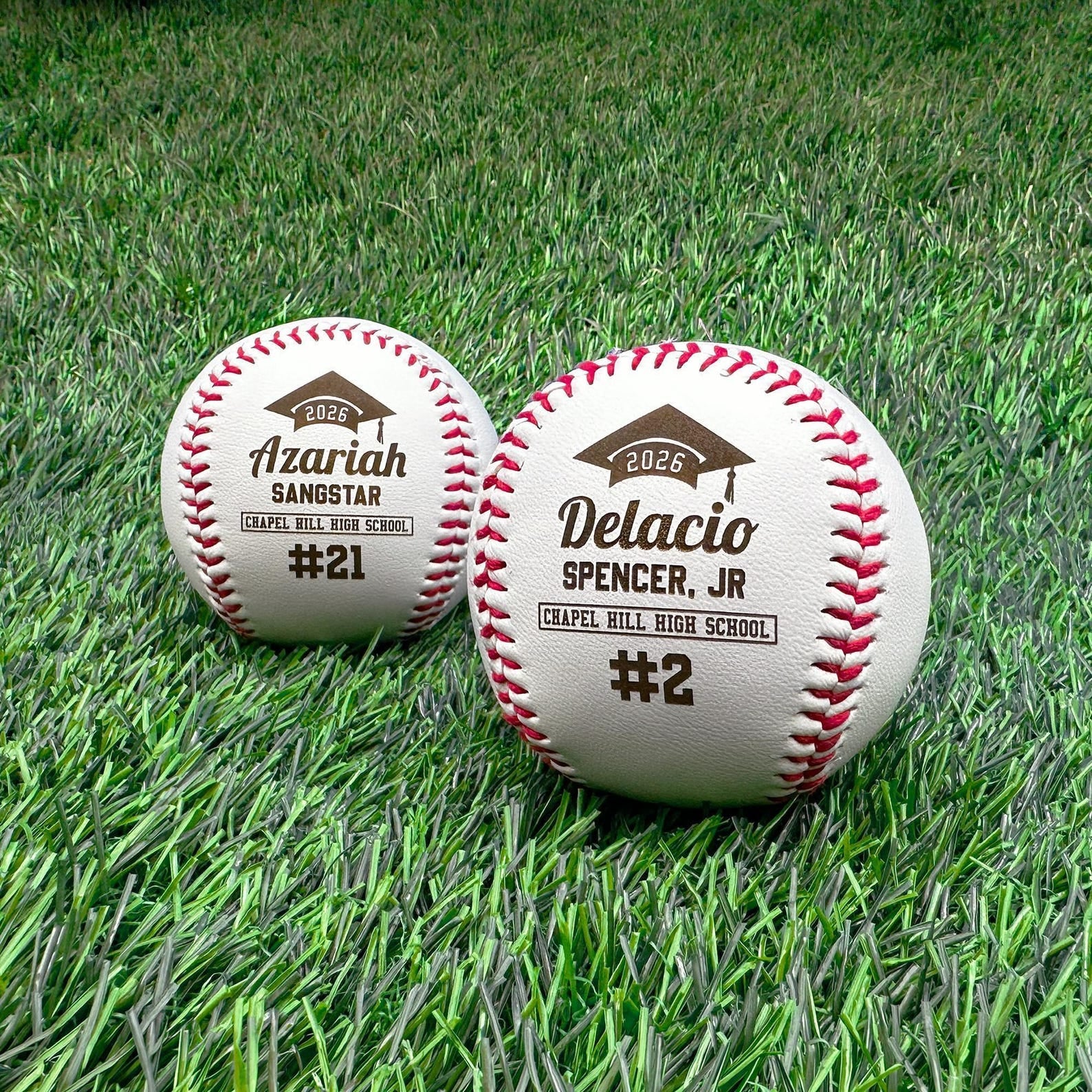 Graduation Baseball Gift | Custom Engraved Baseball with Name, Number & School | Personalized Grad Cap Design | Senior Night or Team Gift